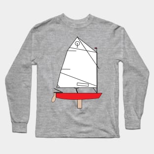 Optimist Sailing Dingy - Red Long Sleeve T-Shirt